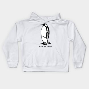 fight or flight Penguin Kids Hoodie